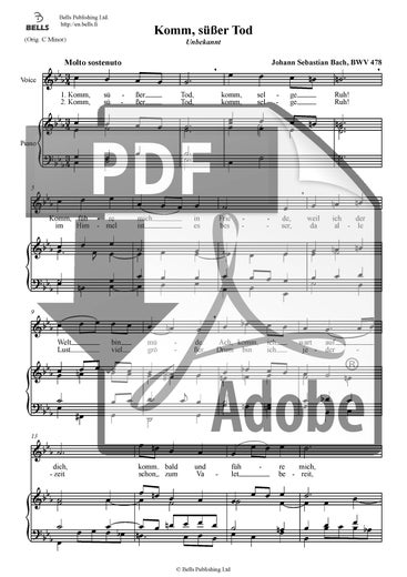 Bach, Johann Sebastian: Komm s&uuml;&szlig;er Tod, BWV 478