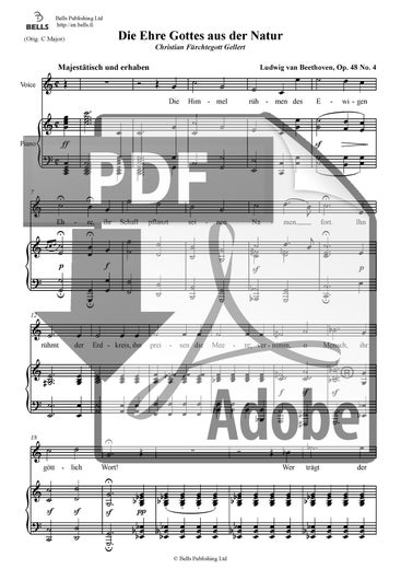 Beethoven, Ludwig van: Die Ehre Gottes aus der Natur, Op. 48 n. 4