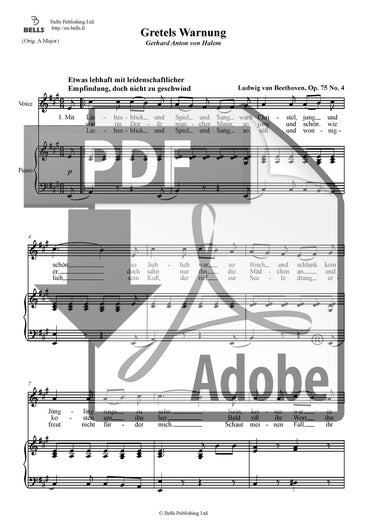 Beethoven, Ludwig van: Gretels Warnung, Op. 75 n. 4