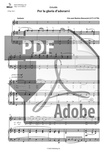 Bononcini, Giovanni Battista: Per la gloria d'adorarvi