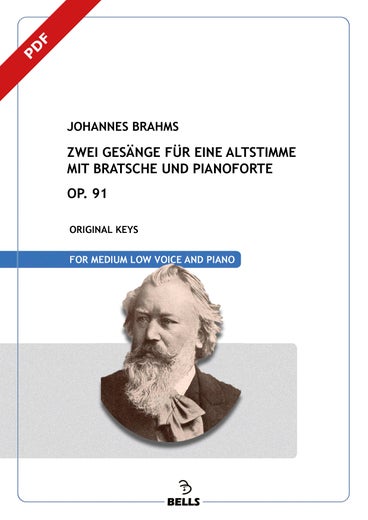 Brahms, Johannes: Due canti per contralto, viola e pianoforte, Op. 91