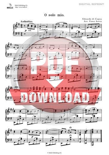 Capua, Eduardo di (arr. Uuno Aarto): O sole mio (pianoforte)