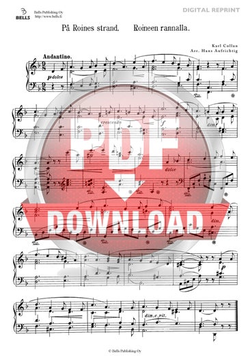 Collan, Karl (arr. Hans Aufrichtig): P&aring; Roines strand (pianoforte)