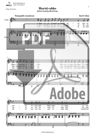 Collan, Karl: Hurtti-ukko (canzone solistica)