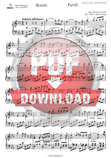 Crusell, Bernhard (arr. Hans Aufrichtig): Farv&auml;l (pianoforte)