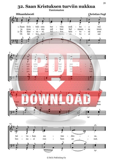 Fugl, Christian: Saan Kristuksen turviin nukkua (coro misto)