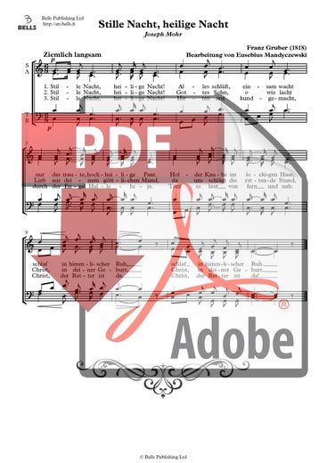 Gruber, Franz (arr. E. Mandyczewski): Stille Nacht, heilige Nacht