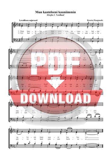 Haapasalo, Kreeta: Mun kanteleeni kauniimmin (coro misto)