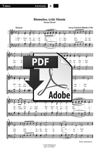 Handel, Georg Fr&eacute;d&eacute;rick: Riemuitse, tyt&auml;r Siionin (coro misto)