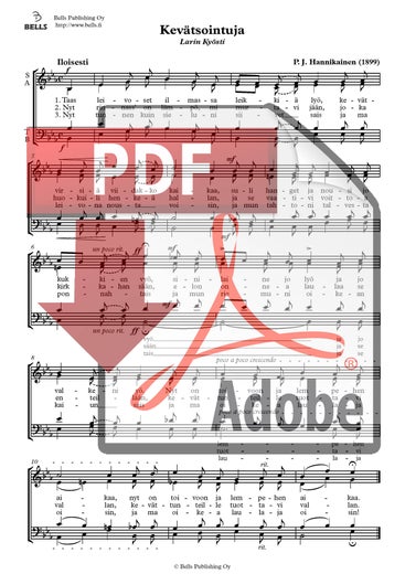 Hannikainen, P. J.: Kev&auml;tsointuja (coro misto)