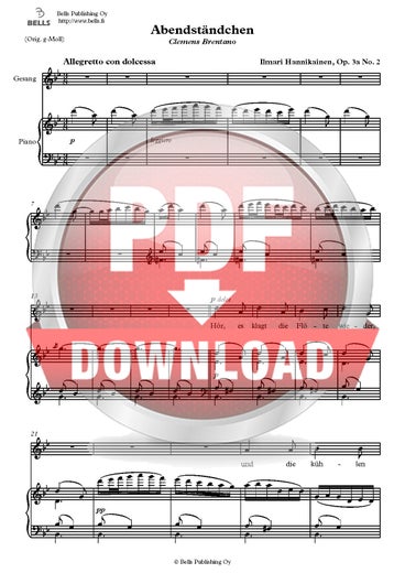 Hannikainen, Ilmari: Abendst&auml;ndchen, Op. 3a n. 2
