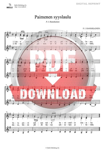 Hannikainen, P. J.: Paimenen syyslaulu (coro di voci bianche)