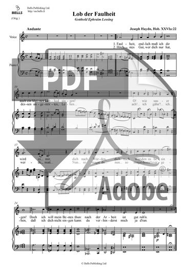 Haydn, Joseph: Lob der Faulheit, Hob. 26a:22