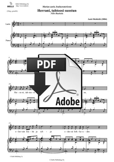 Heikkil&auml;, Antti: Herrani, tahtoosi suostun (Aria)