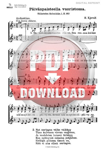 Kjerulf, Halfdan: P&auml;iv&auml;npaisteella vuoristossa (coro di voci bianche)