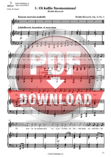Klemetti, Heikki: Oi kallis Suomenmaa!, Op. 41 n. 3