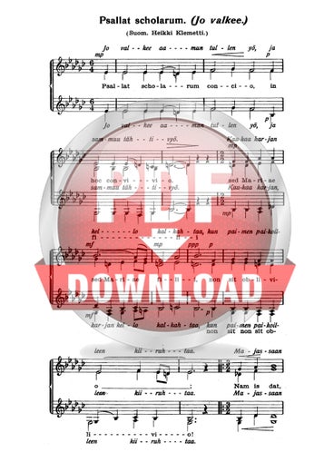 Trad. (arr. Heikki Klemetti): Psallat scholarum concio (coro femminile)