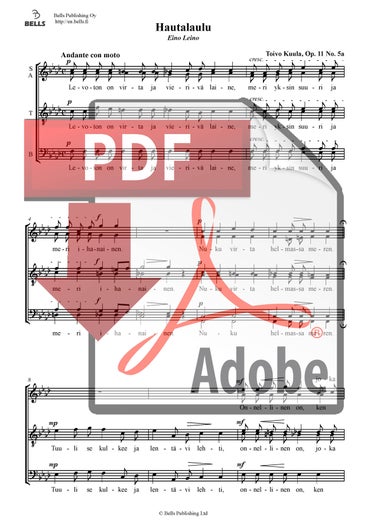 Kuula, Toivo: Hautalaulu, Op. 11 n. 5a