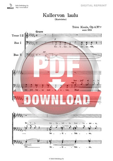 Kuula, Toivo: Kullervon laulu, Op. 4 n. 7