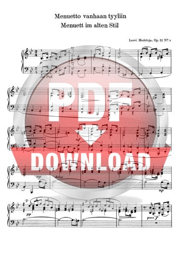 Madetoja, Leevi: Minuet, Op. 12 n. 4