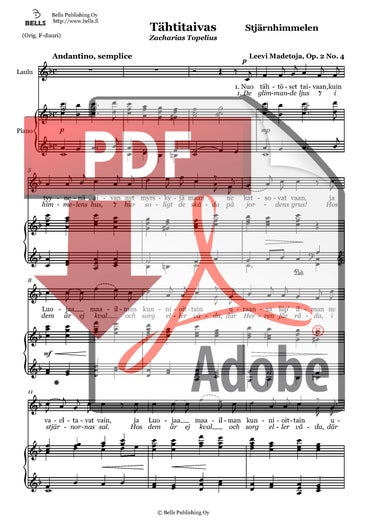 Madetoja, Leevi: T&auml;htitaivas, Op. 2 n. 4