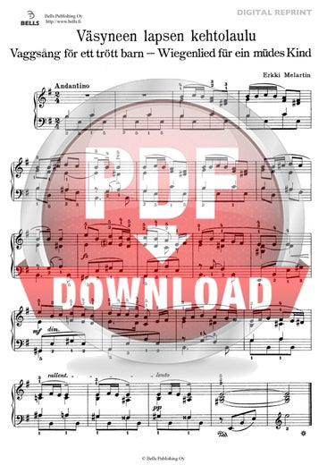 Melartin, Erkki: V&auml;syneen lapsen kehtolaulu, EM257