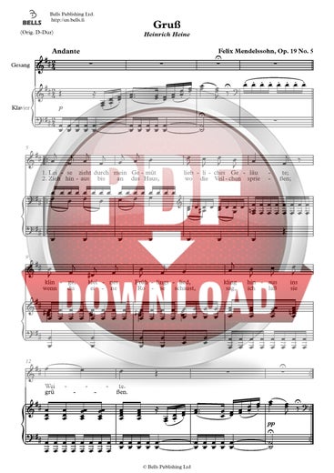 Mendelssohn, Felix: Gru&szlig;, Op. 19 n. 5