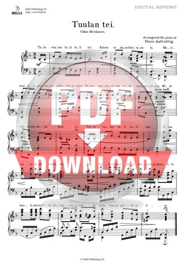 Merikanto, Oskar (arr. Hans Aufrichtig): Tuulan tei (pianoforte)