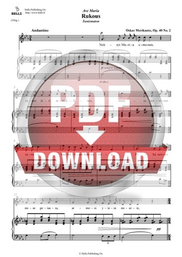 Merikanto, Oskar: Rukous ('Ave Maria') Op. 40 n. 2