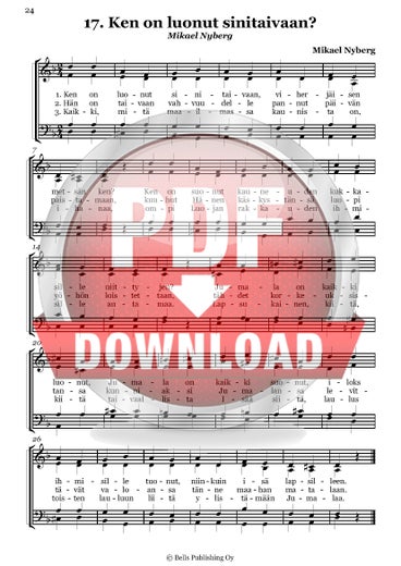 Nyberg, Mikael: Ken on luonut sinitaivaan (coro misto)