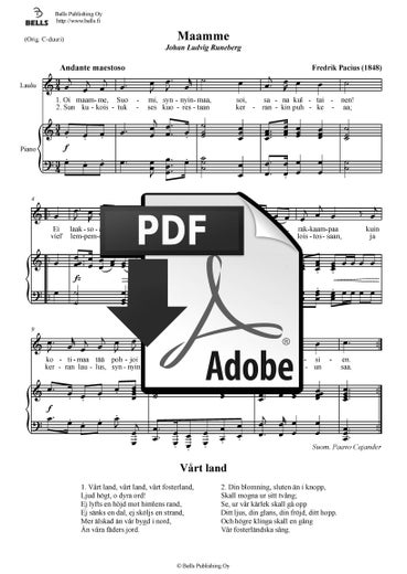 Pacius, Fredrik: Maamme (canzone solistica)