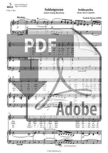 Pacius, Fredrik: Soldatgossen (canzone solistica)
