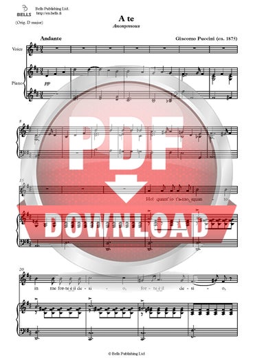 Puccini, Giacomo: A te