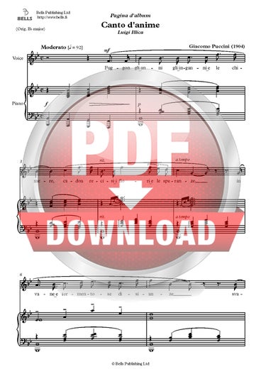 Puccini, Giacomo: Canto d'anime