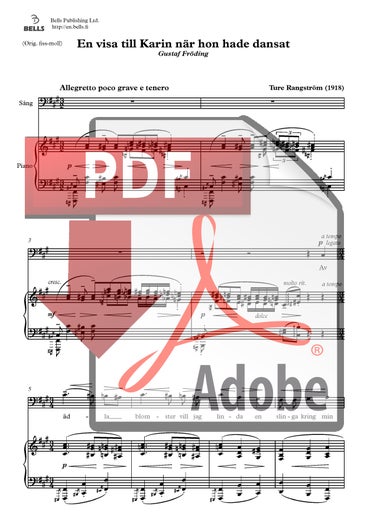 Rangstr&ouml;m, Ture: En visa till Karin n&auml;r hon hade dansat