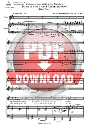 Rimskij-Korsakov, Nikolaj: Zapad gasnet v dali bledno‑rozovoj, Op. 39 n. 2