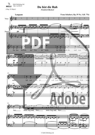Schubert, Franz: Du bist die Ruh, Op. 59 n. 3 (D. 776)