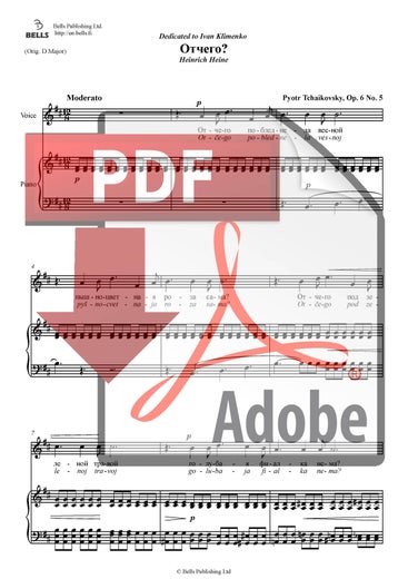 Čajkovskij, P&euml;tr: Otshego?, Op. 6 n. 5