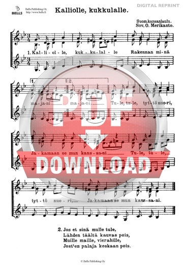 Trad. (arr. Oskar Merikanto): Kalliolle, kukkulalle (coro di voci bianche)