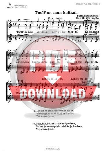 Trad. (arr. Oskar Merikanto): Tuoll' on mun kultani (coro di voci bianche)