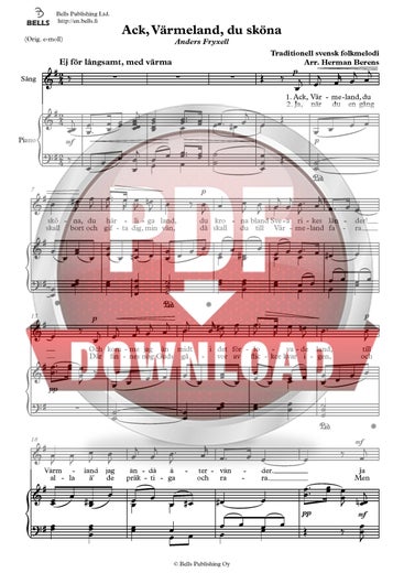 Trad. (arr. Herman Berens): Ack, V&auml;rmeland, du sk&ouml;na