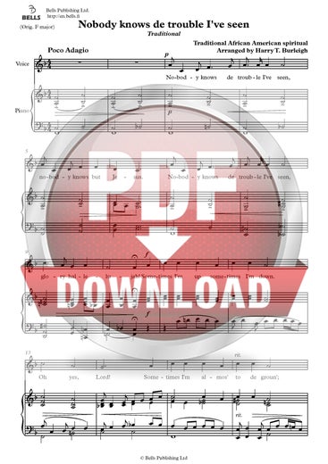 Trad. (arr. Harry T. Burleigh): Nobody knows de trouble I've seen