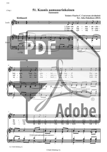 Trad. (arr. Juha Hakulinen): Kaunis aamuaurinkoinen (canzone solistica)