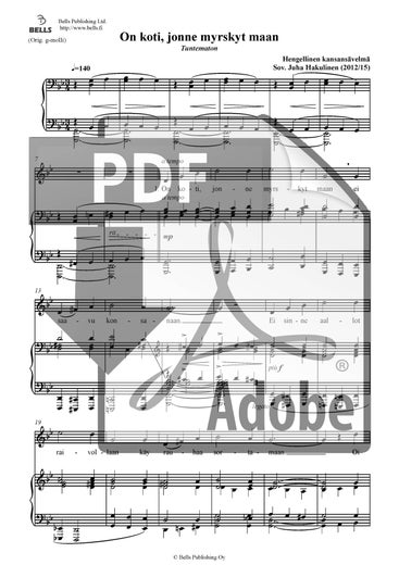 Trad. (arr. Juha Hakulinen): On koti, jonne myrskyt maan (canzone solistica)