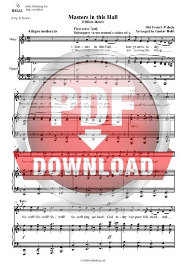 Trad. (arr. Gustav Holst): Masters in this Hall