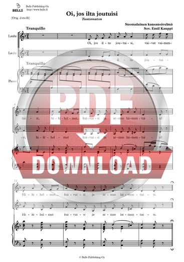 Trad. (arr. Emil Kauppi): Oi, jos ilta joutuisi (duetto)