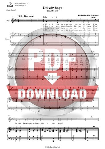 Trad. (arr.): Uti v&aring;r hage (canzone solistica)