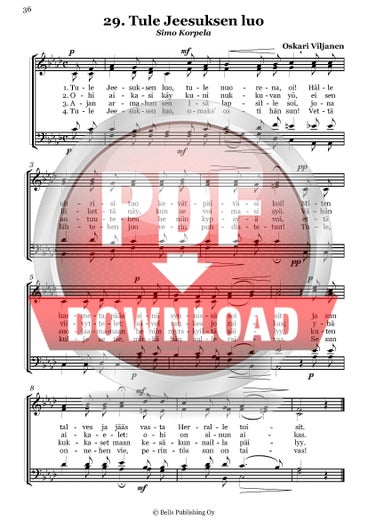 Viljanen, Oskari: Tule Jeesuksen luo (coro misto)