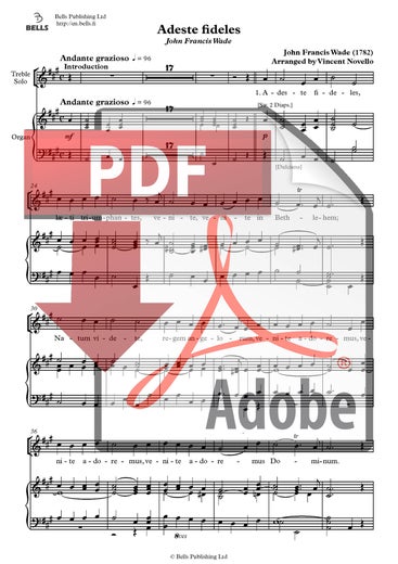 Wade, John F. (arr. Vincent Novello): Adeste fideles