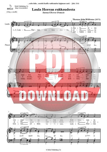 Williams, Thomas J.: Laula Herran rakkaudesta (canzone solistica)